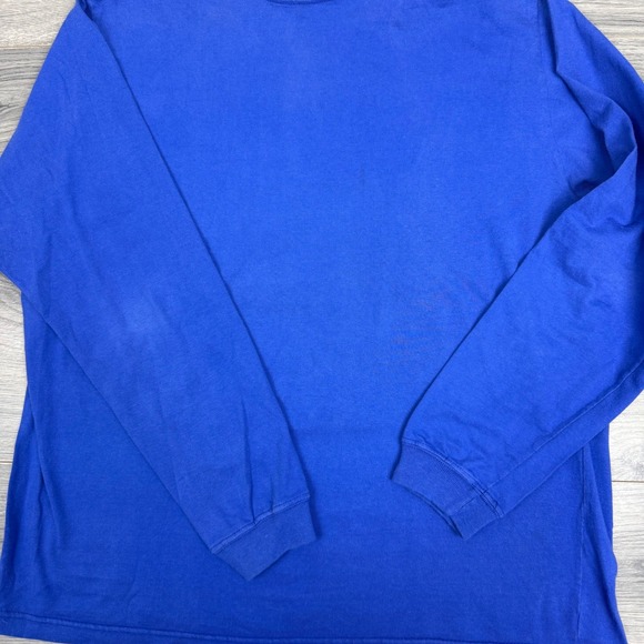 Vtg L.L.Bean Blue Long Sleeve Mock Neck Shirt Womens XL (18-20) 100% Cotton USA - Picture 5 of 14